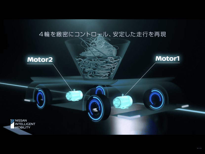 NISSAN โชว์เทพ e 4ORCE เสถียรภาพการขับขี่ด้วยการส่งราเม็ง NISSAN โชว์เทพ e 4ORCE เสถียรภาพการขับขี่ด้วยการส่งราเม็ง