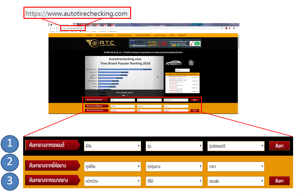 ค้นหายางของคุณด้วย Autotirechecking(ATC) เบื้องต้น ค้นหายางของคุณด้วย Autotirechecking(ATC) เบื้องต้น