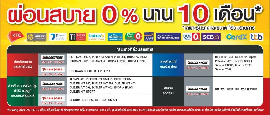 โปรโมชั่นยาง Cockpit ผ่อน 0 เมื่อซื้อ Bridgestone Firestone | ยางรถยนต์ ราคาอัปเดต 2026 ครบทุกยี่ห้อ รวมยาง Ev | Autotirechecking โปรโมชั่นยาง COCKPIT ผ่อน 0% เมื่อซื้อ BRIDGESTONE FIRESTONE