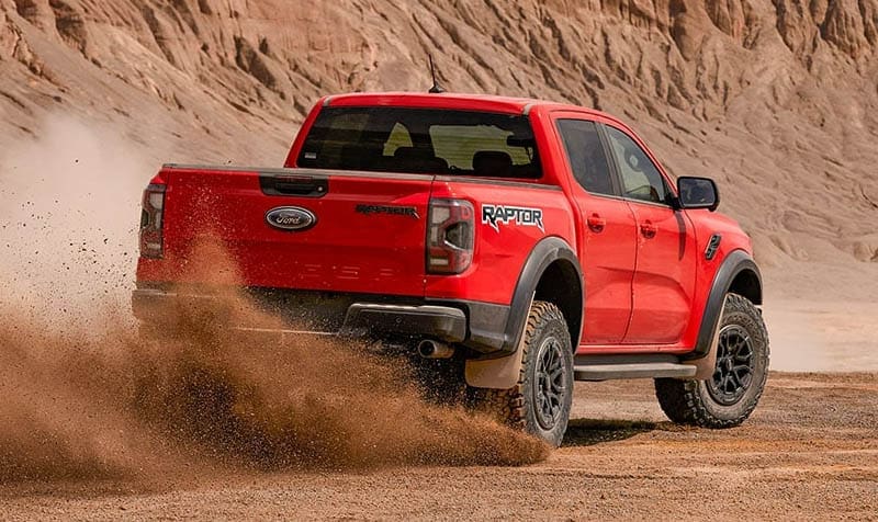 Ford Ranger Raptor 2023 | ยางรถยนต์ ราคาอัปเดต 2026 ครบทุกยี่ห้อ รวมยาง Ev | Autotirechecking Ford Ranger Raptor 2023 รุ่นย่อยใหม่ ดีเซล เทอร์โบ 210 แรงม้า ราคา 1,769,000 บาท