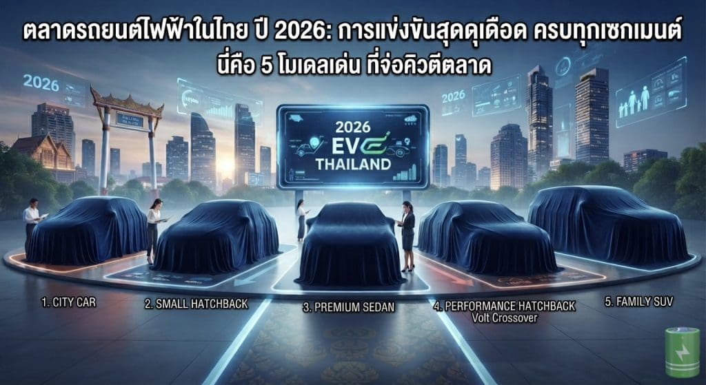 5 รถยนต์ไฟฟ้า (EV) รุ่นใหม่ เตรียมบุกตลาดไทยช่วงปลายปี 2026