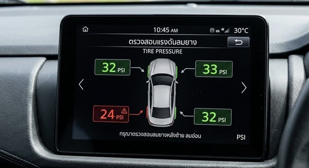 ไฟเตือนลมยาง (TPMS) โชว์บนหน้าปัดบอกอะไร?