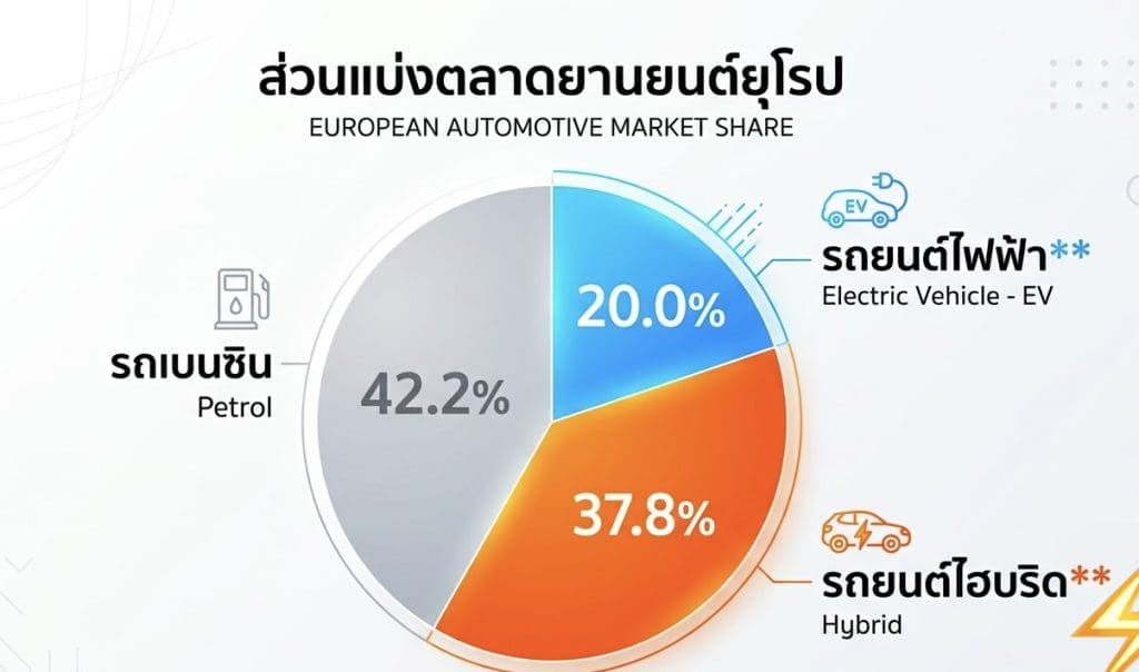รถยุโรป 5 เดือนแรกปี 2026 รถยนต์ไฟฟ้าev ส่วนแบ่งตลาดทะลุ 20 | ยางรถยนต์ ราคาอัปเดต 2026 ครบทุกยี่ห้อ รวมยาง Ev | Autotirechecking รถยุโรป 5 เดือนแรกปี 2026 รถยนต์ไฟฟ้าEV ส่วนแบ่งตลาดทะลุ 20%