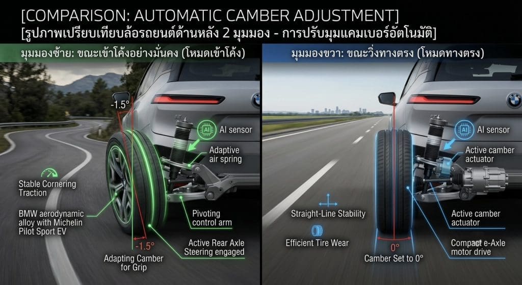 BMW ซุ่มจดสิทธิบัตร ปรับมุมล้ออัตโนมัติ แก้ปัญหารถ EV