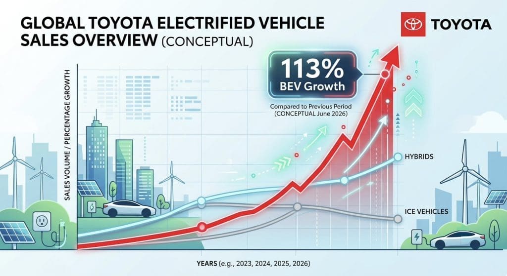 ยอดขาย EV ของ Toyota ยุโรปครึ่งแรก 2026 เติบโตทะลุ 113%