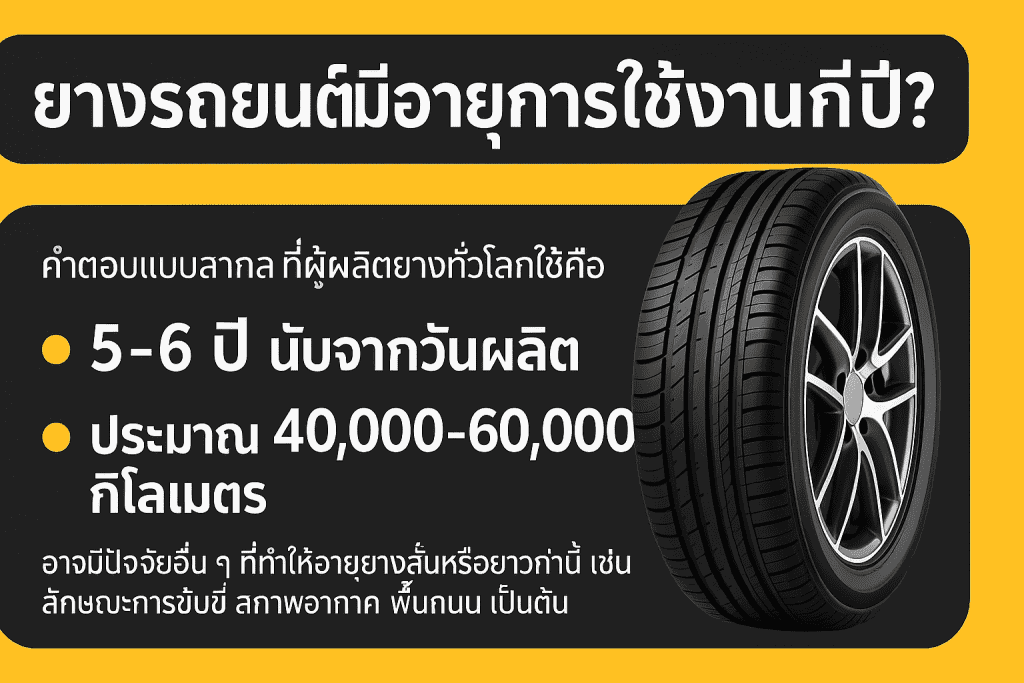 ยางรถยนต์มีอายุการใช้งานกี่ปี? ทุกสิ่งที่เจ้าของรถควรรู้ ยางรถยนต์มีอายุการใช้งานกี่ปี? ทุกสิ่งที่เจ้าของรถควรรู้